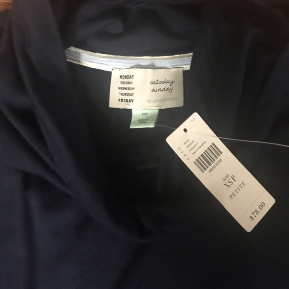 NWT Navy Anthropologie Cowl Neck Dress - Picture 5 of 7